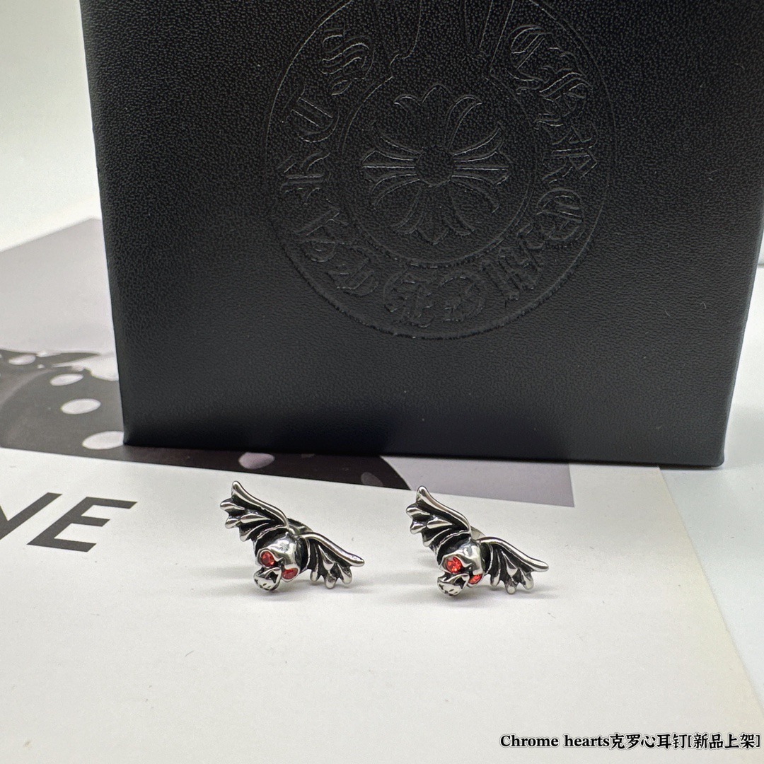 クロムハーツ「Chrome Hearts」アンティーククロスピアス S925 ユニセックス ピアス