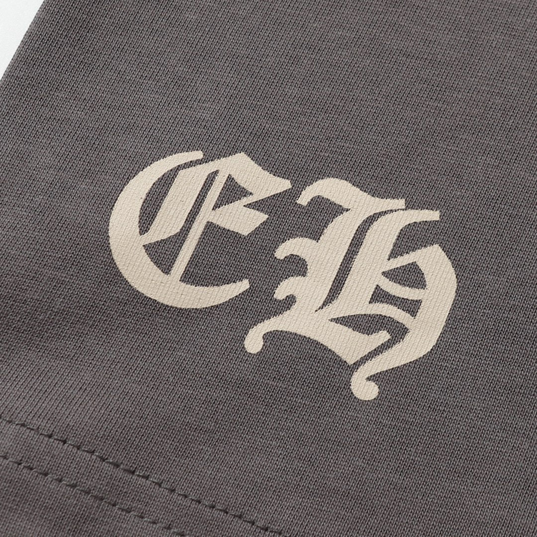 クロムハーツ「Chrome Hearts」 クロスプリント オーバーサイズTシャツ + 半袖カットソー（S/M/L/XL/XXL）