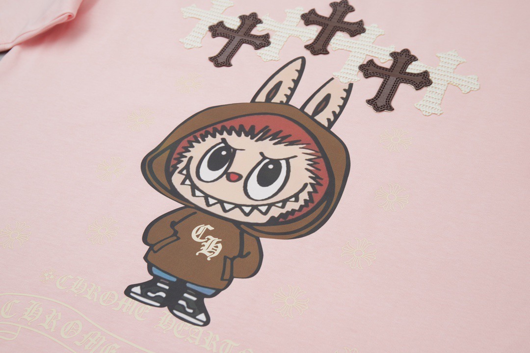 クロムハーツ「Chrome Hearts」タオル地パッチ デジタルプリントTシャツ