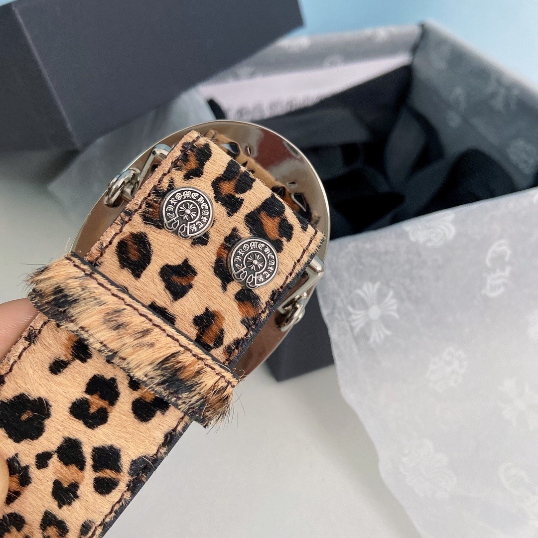 クロムハーツ「Chrome Hearts」レディース ポニーヘア レオパードベルト