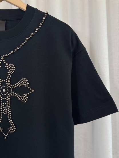 クロムハーツ「Chrome Hearts」ホースシュー＆クロス パールプリント Tシャツ