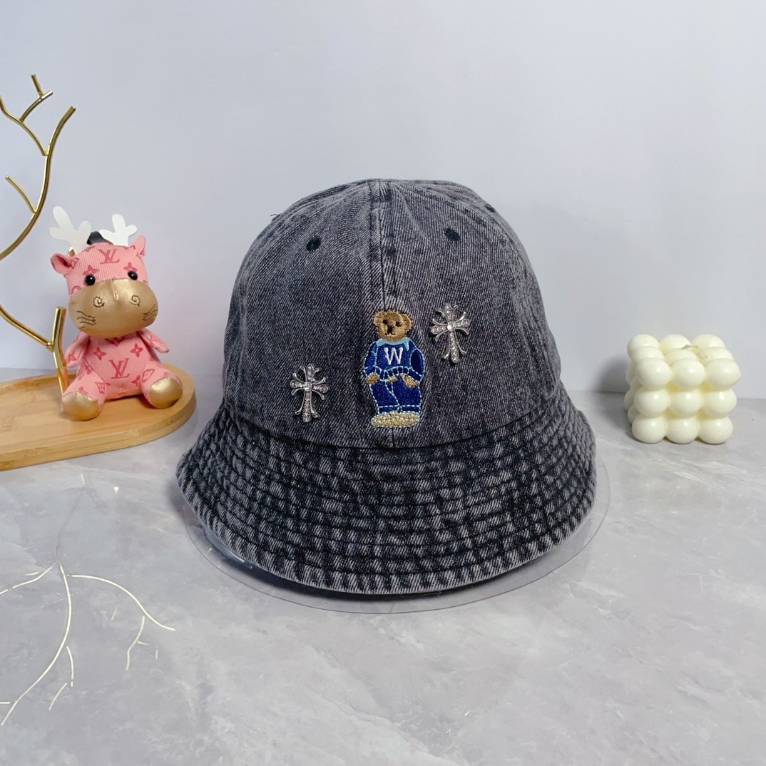 クロムハーツ「Chrome Hearts」 ディストレスド デニム バケットハット