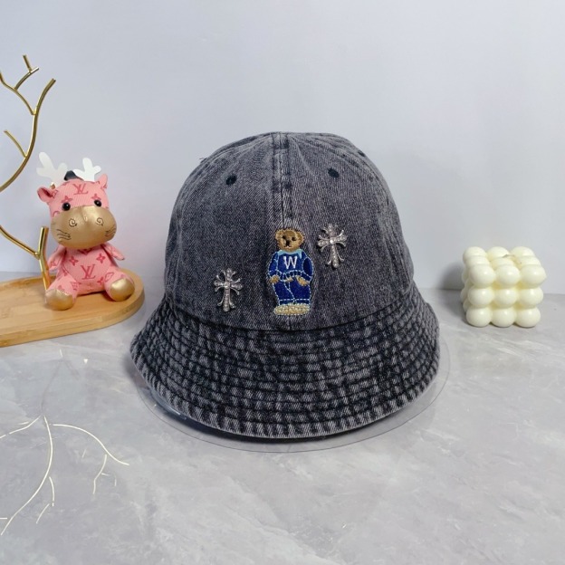 クロムハーツ「Chrome Hearts」 ディストレスド デニム バケットハット