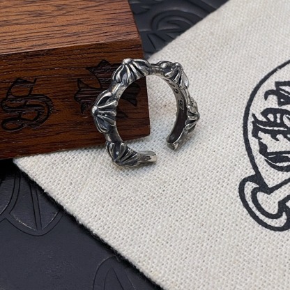 クロムハーツ (Chrome Hearts)クロム ハーツ オープン クロス フラワー アンティーク リング