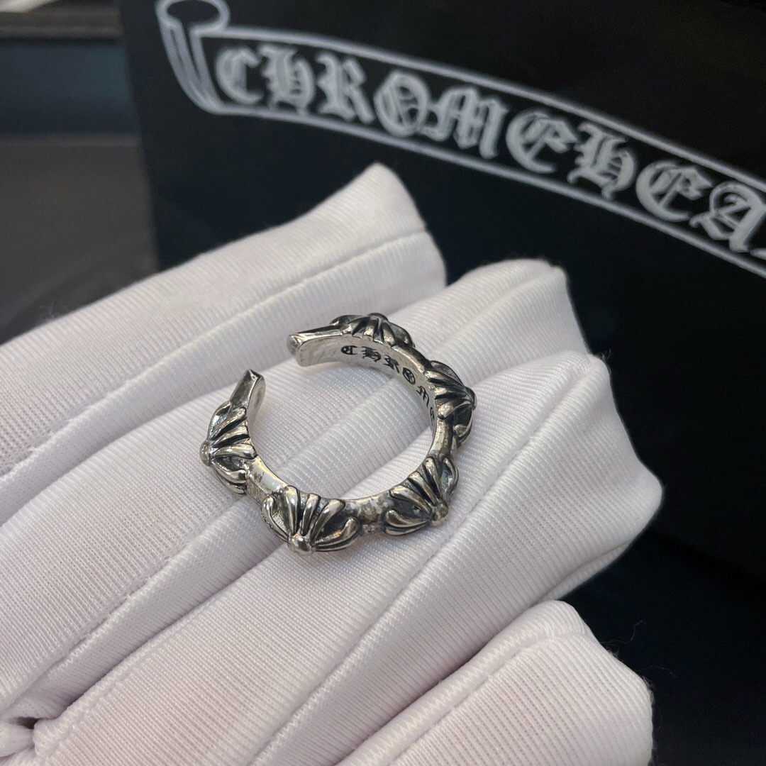 クロムハーツ (Chrome Hearts)クロム ハーツ オープン クロス フラワー アンティーク リング