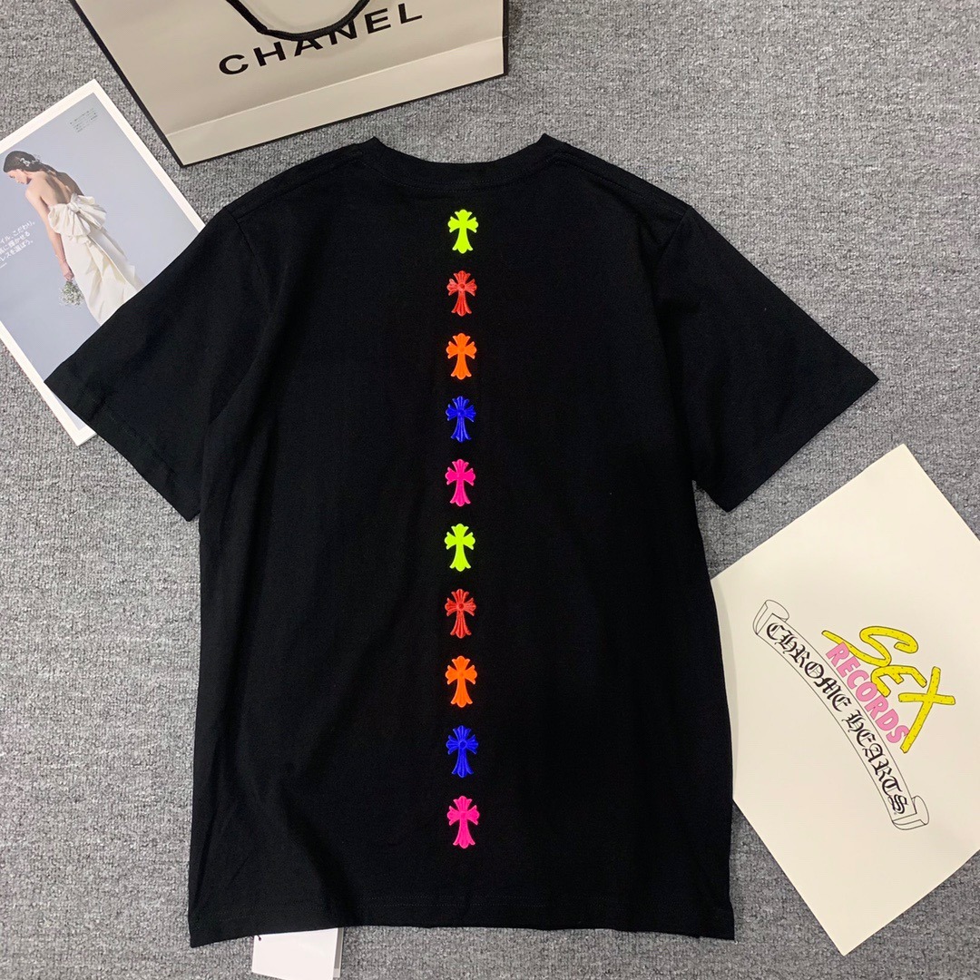 クロムハーツ「Chrome Hearts」新作 クロスロゴ 半袖Tシャツ + ユニセックスTシャツ（S/M/L/XL）