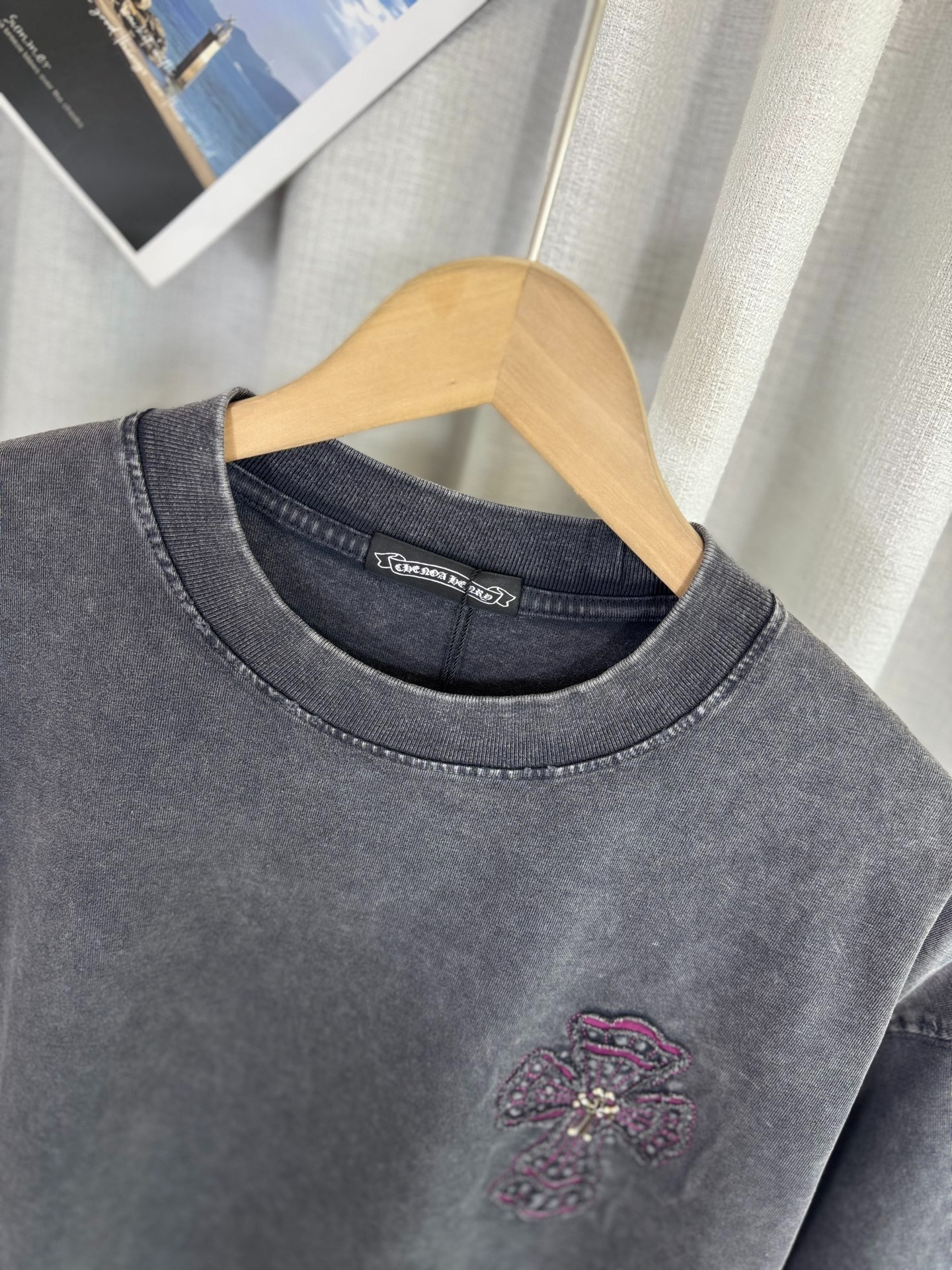 クロムハーツ「Chrome Hearts」クロスパッチワーク ウォッシュドTシャツ