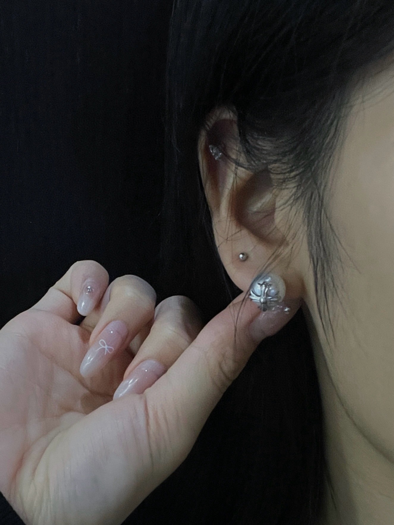 クロムハーツ「Chrome Hearts」クロムハーツ × ミキモト コラボレーションパールクロスピアス S925 ピアス