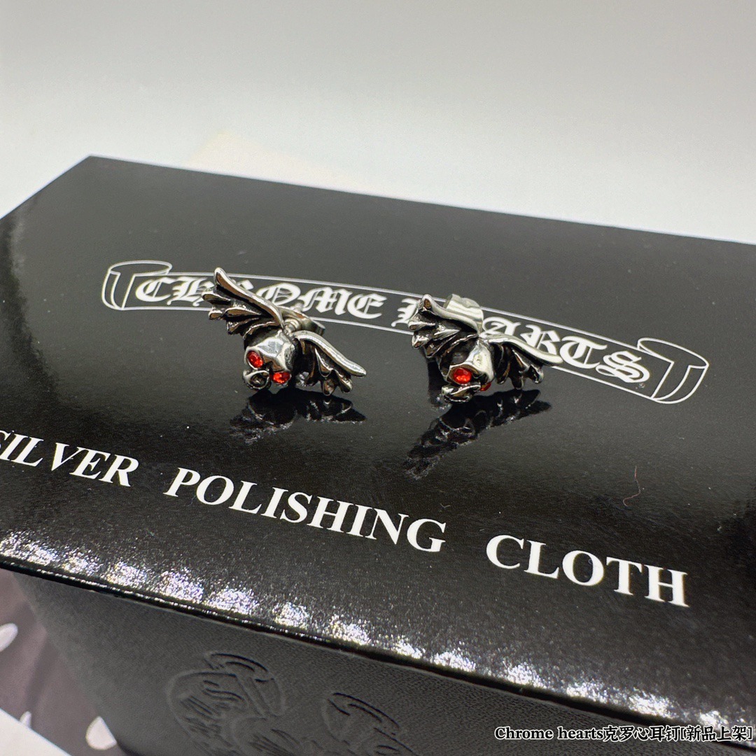 クロムハーツ「Chrome Hearts」アンティーククロスピアス S925 ユニセックス ピアス