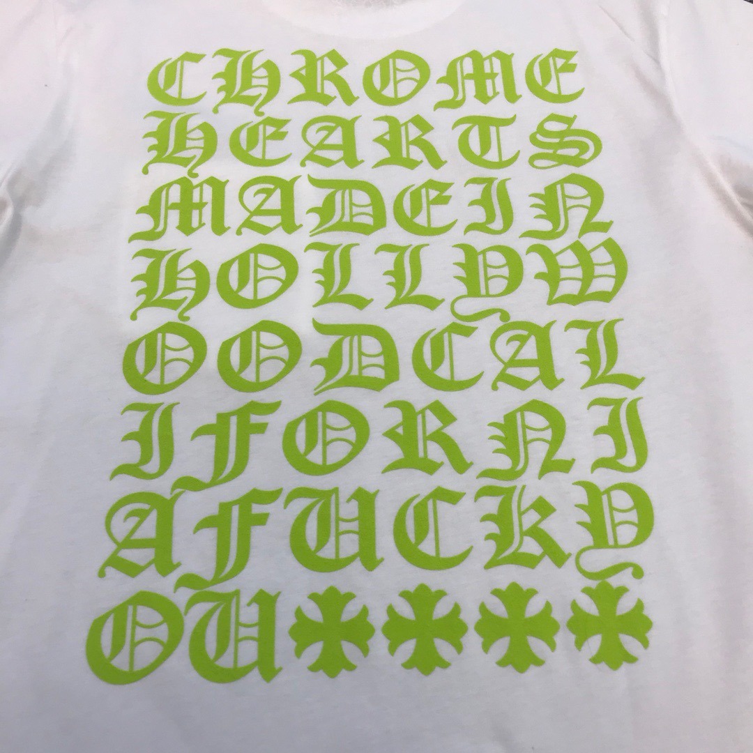 クロムハーツ「Chrome Hearts」カラーレザー クロス エンブロイダリーTシャツ