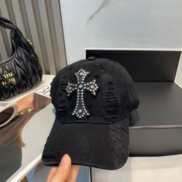 クロムハーツ「Chrome Hearts」ハーツ クロスロゴ ベースボールキャップ
