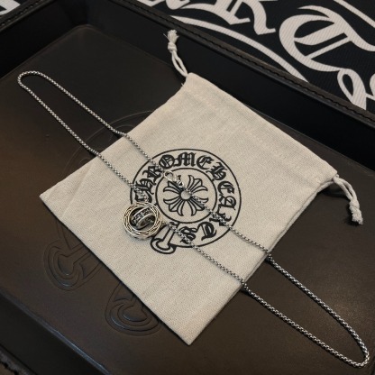 クロムハーツ「Chrome Hearts」ダブルリングクロスペンダントネックレス（ヴィンテージ仕様）