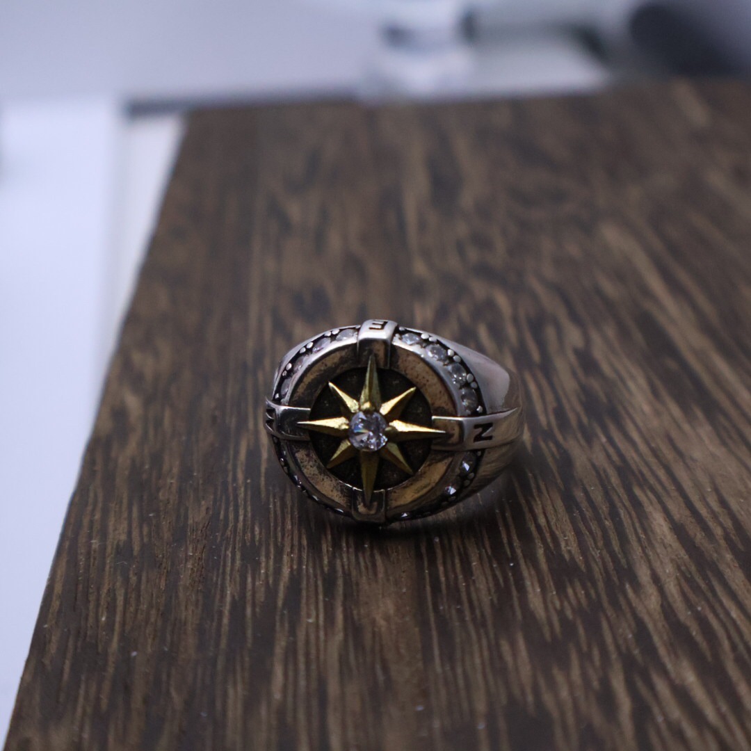 クロムハーツ (Chrome Hearts)クロム ハーツ コンパス クロス フラワー アンティーク リング
