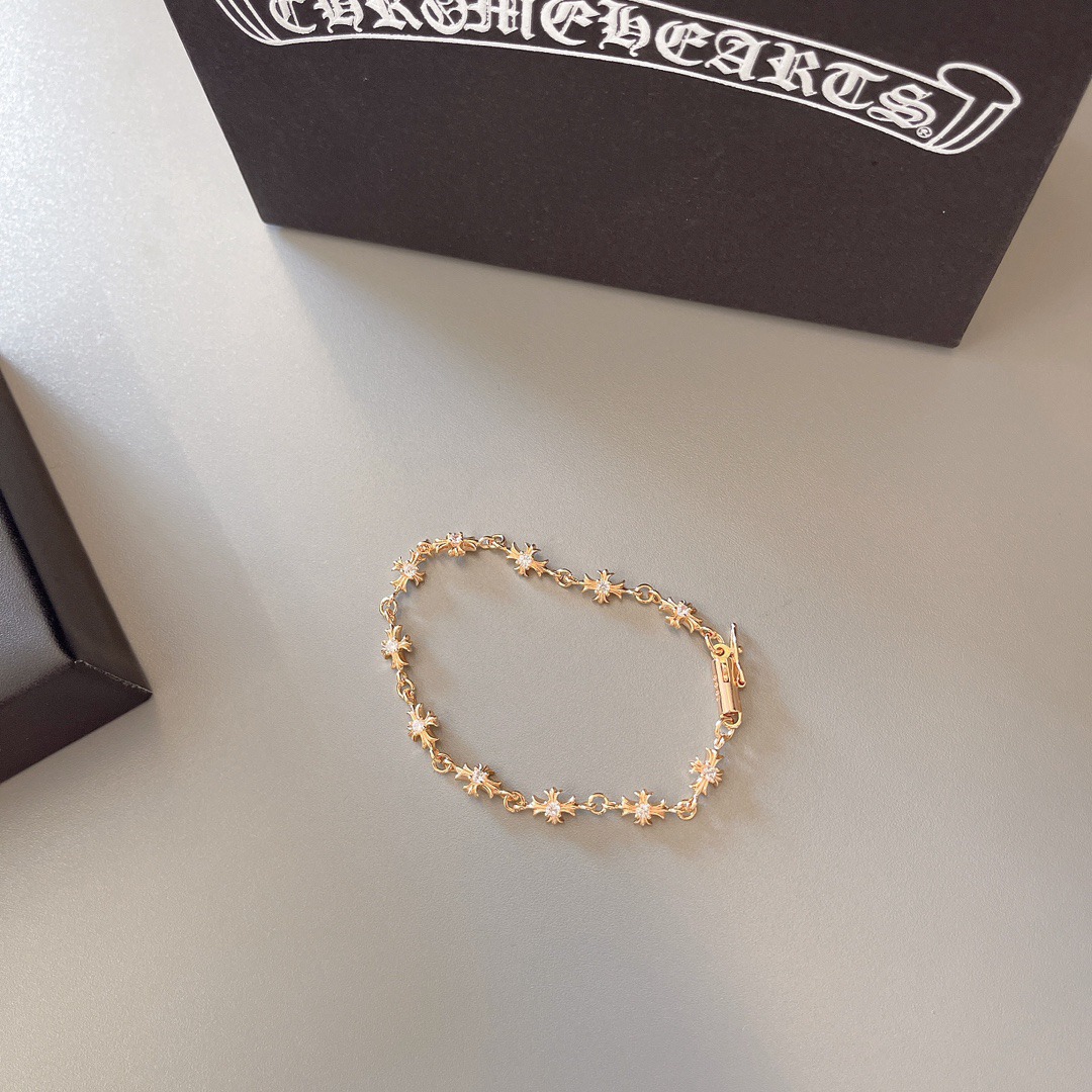クロムハーツ「Chrome Hearts」クロム ハーツ ローズゴールド スカル ブレスレット