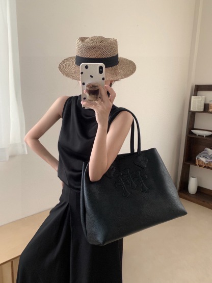 クロムハーツ「Chrome Hearts」クロスロゴ レザートートバッグ 42×32×16cm