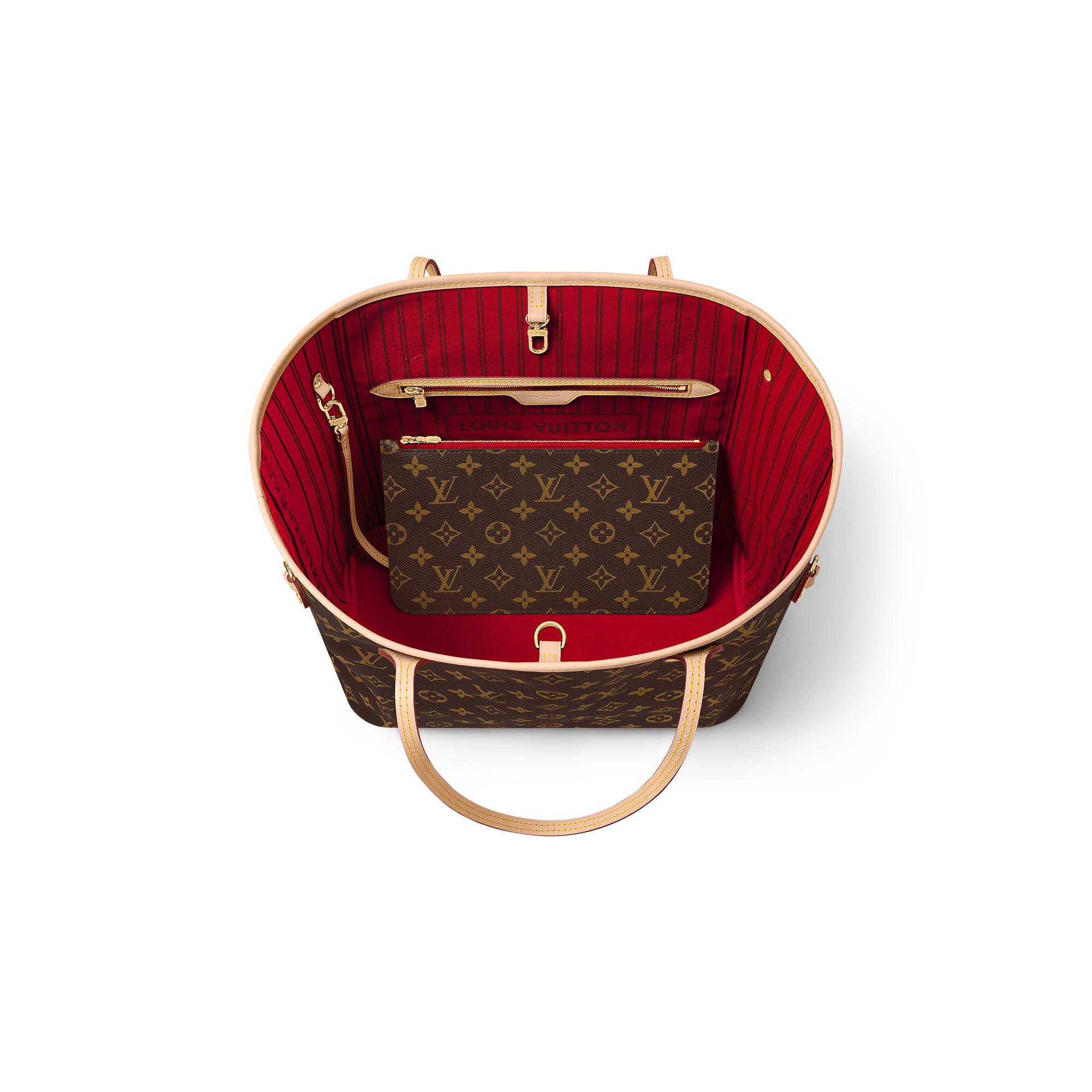 ルイ・ヴィトン(Louis Vuitton) ネヴァーフル MM - セリーズ レッド、ベージュ