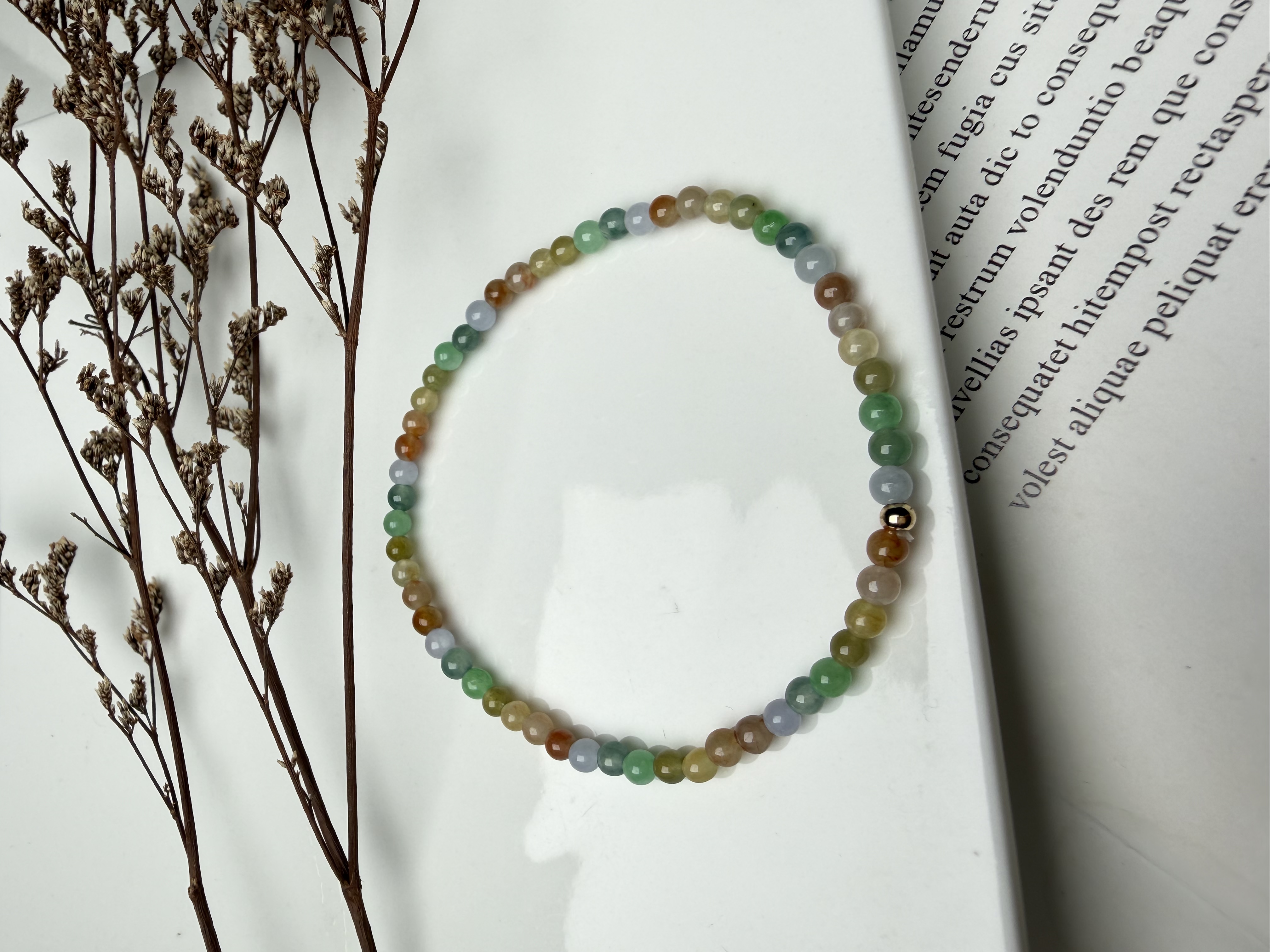 Rainbow Dewdrop Jadeite Bracelet