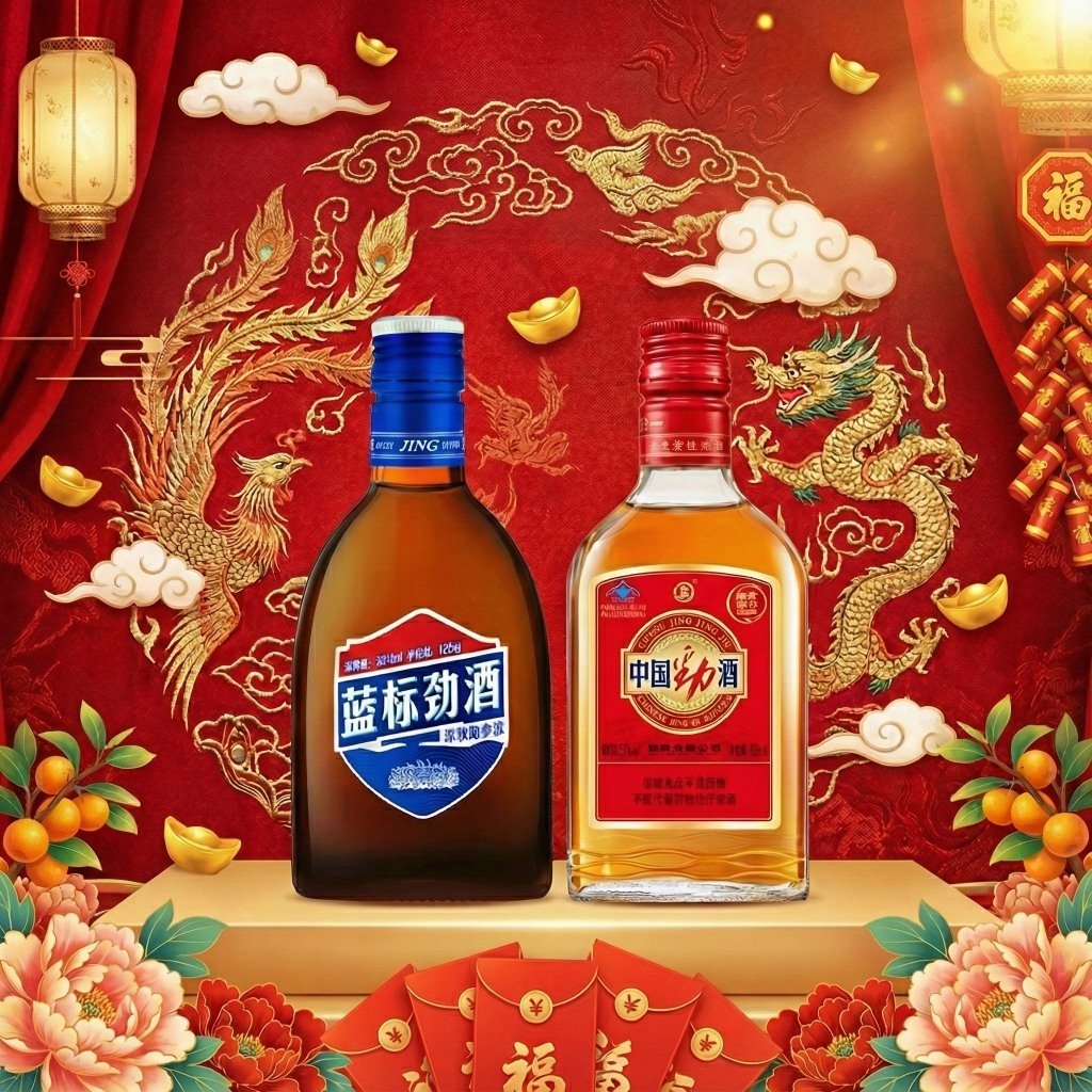 中国劲酒 - 2 Bottles, Save 5 SGD with Voucher - 36% vol Blue 125ml + 35% vol Red 125ml - Men’s Vital