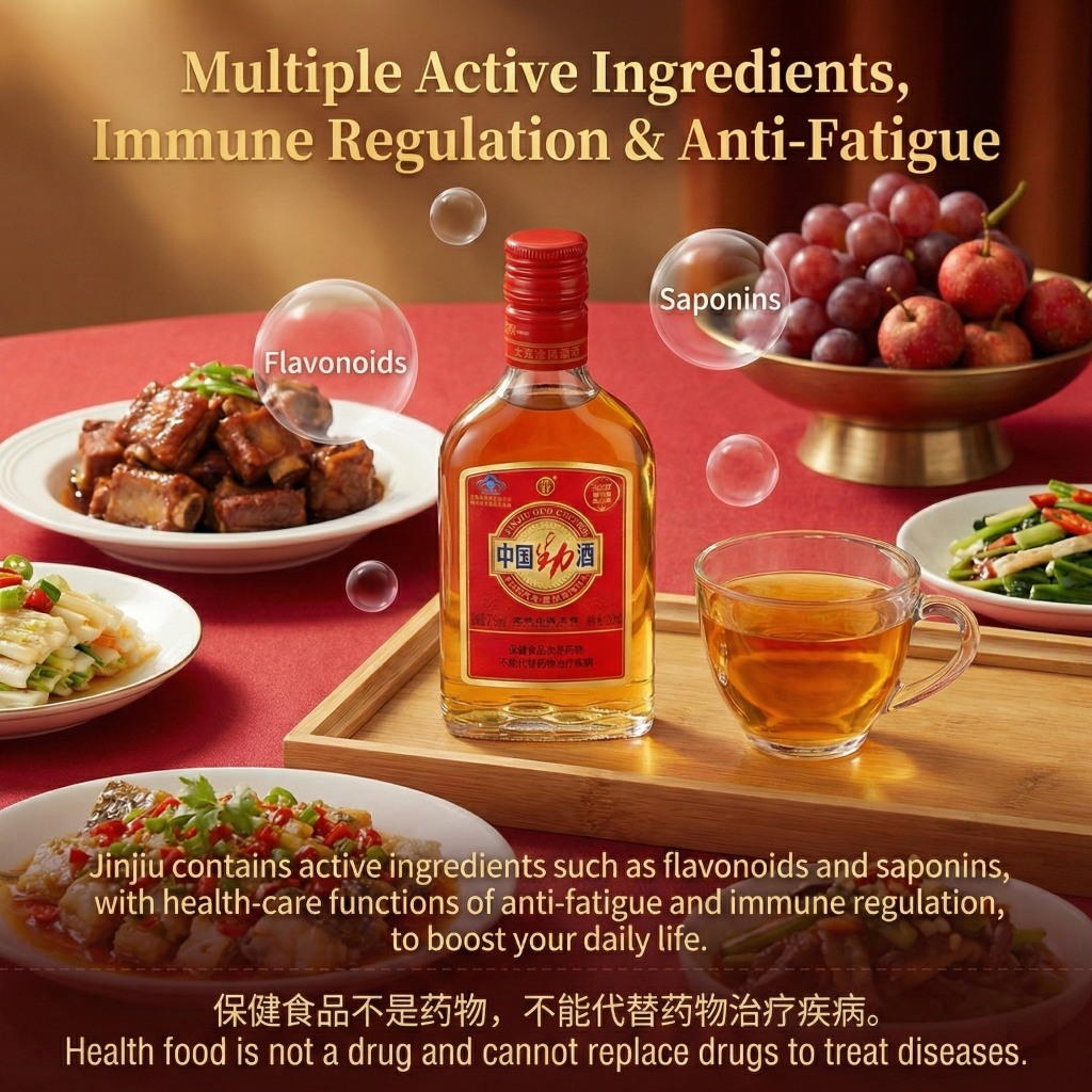 中国劲酒 35% vol Red 125ml x  3 + 36% vol Blue 125ml x 3 Red Bottles Gift + Free Flask