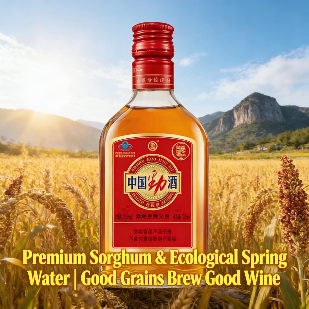 中国劲酒 35% vol Red 125ml x  3 + 36% vol Blue 125ml x 3 Red Bottles Gift + Free Flask