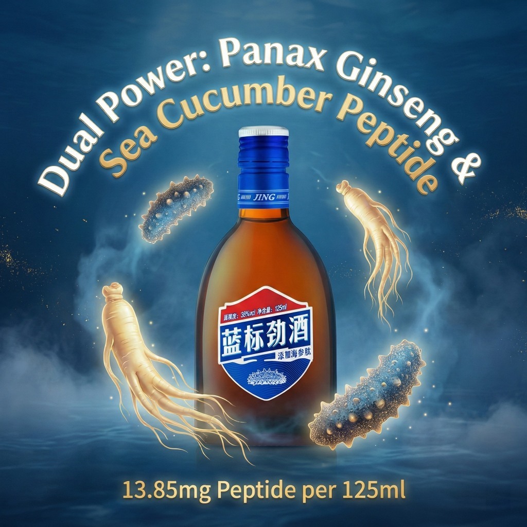 中国劲酒 35% vol Red 125ml x  3 + 36% vol Blue 125ml x 3 Red Bottles Gift + Free Flask