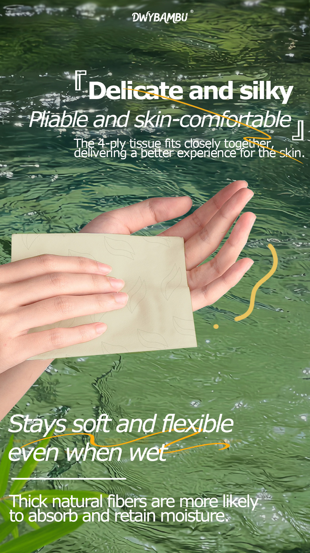 【4Pack】4-Ply Thick 1100 Sheets Large Flushable Hanging Tissue