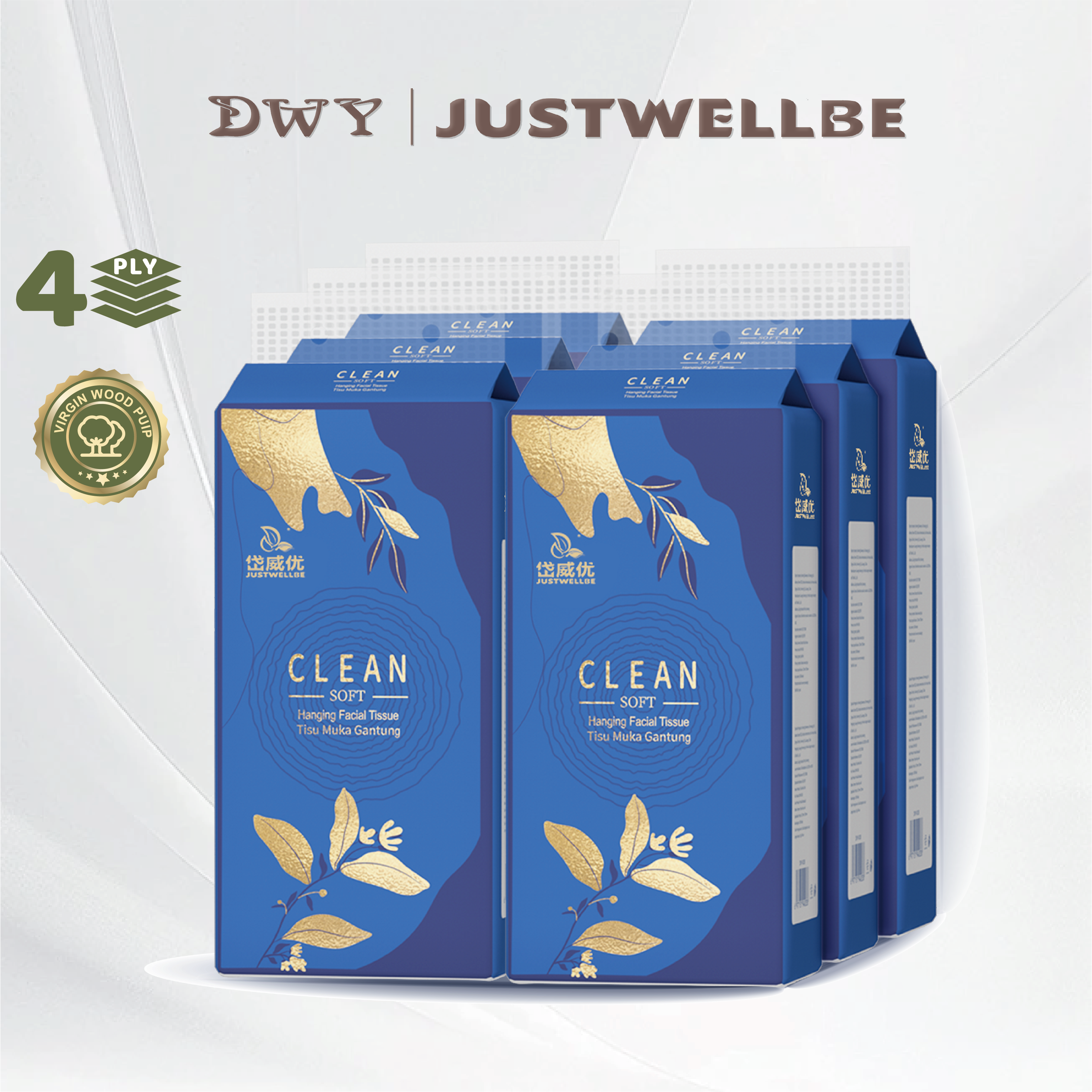 【6packs】 4Ply Medium 1000 sheets comfortable hanging tissue