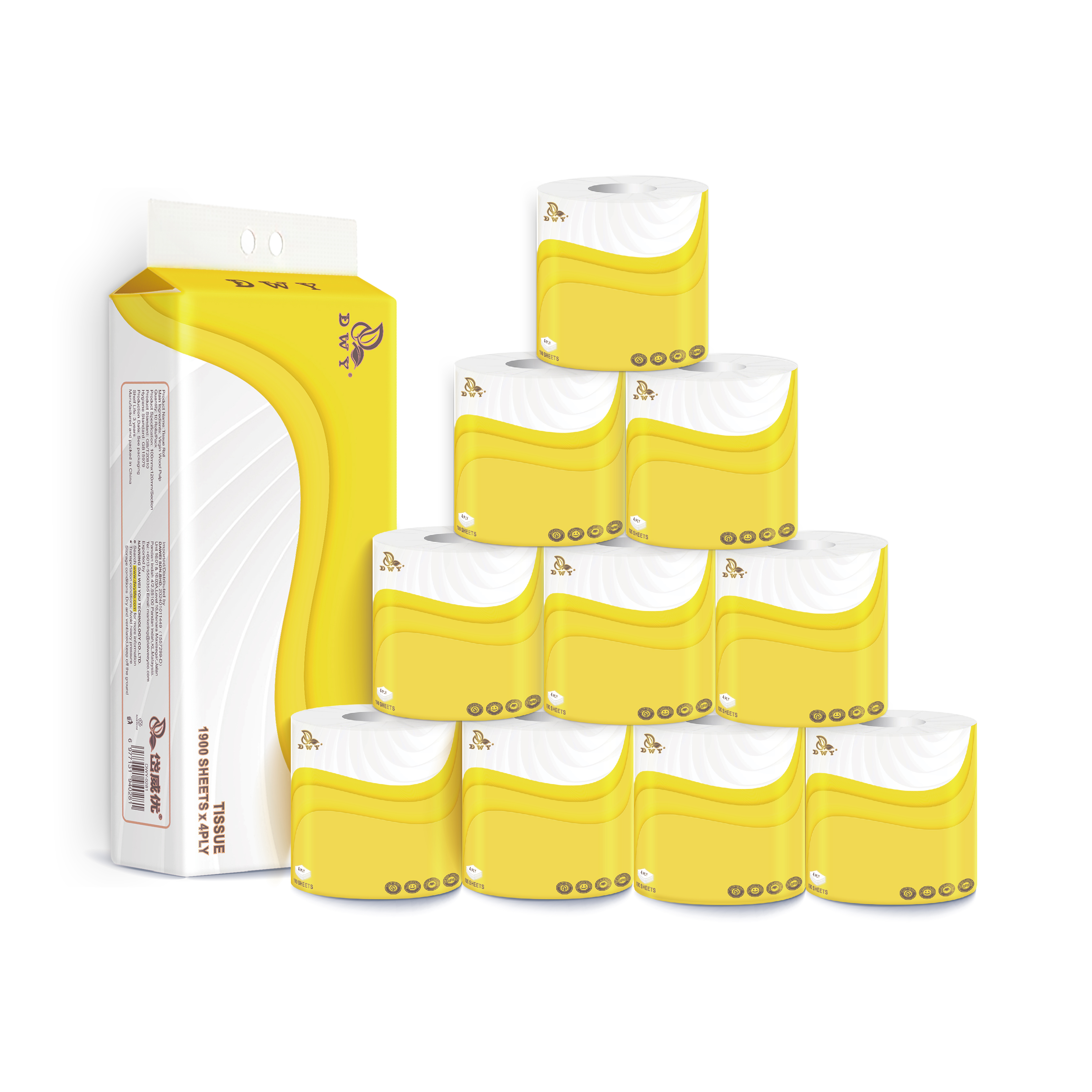 【10Roll】4 Ply  Toilet Paper Roll Flushable