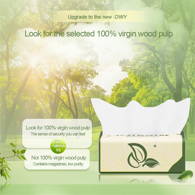 【10 Packs】5-Ply Thick Virgin Wood Pulp Tissue
