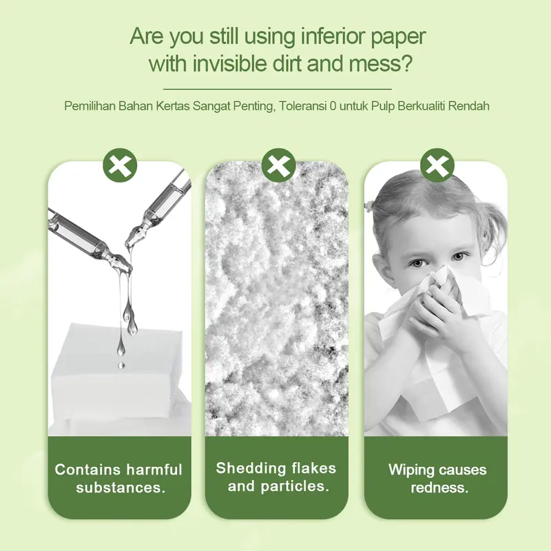 【10 Packs】5-Ply Thick Virgin Wood Pulp Tissue