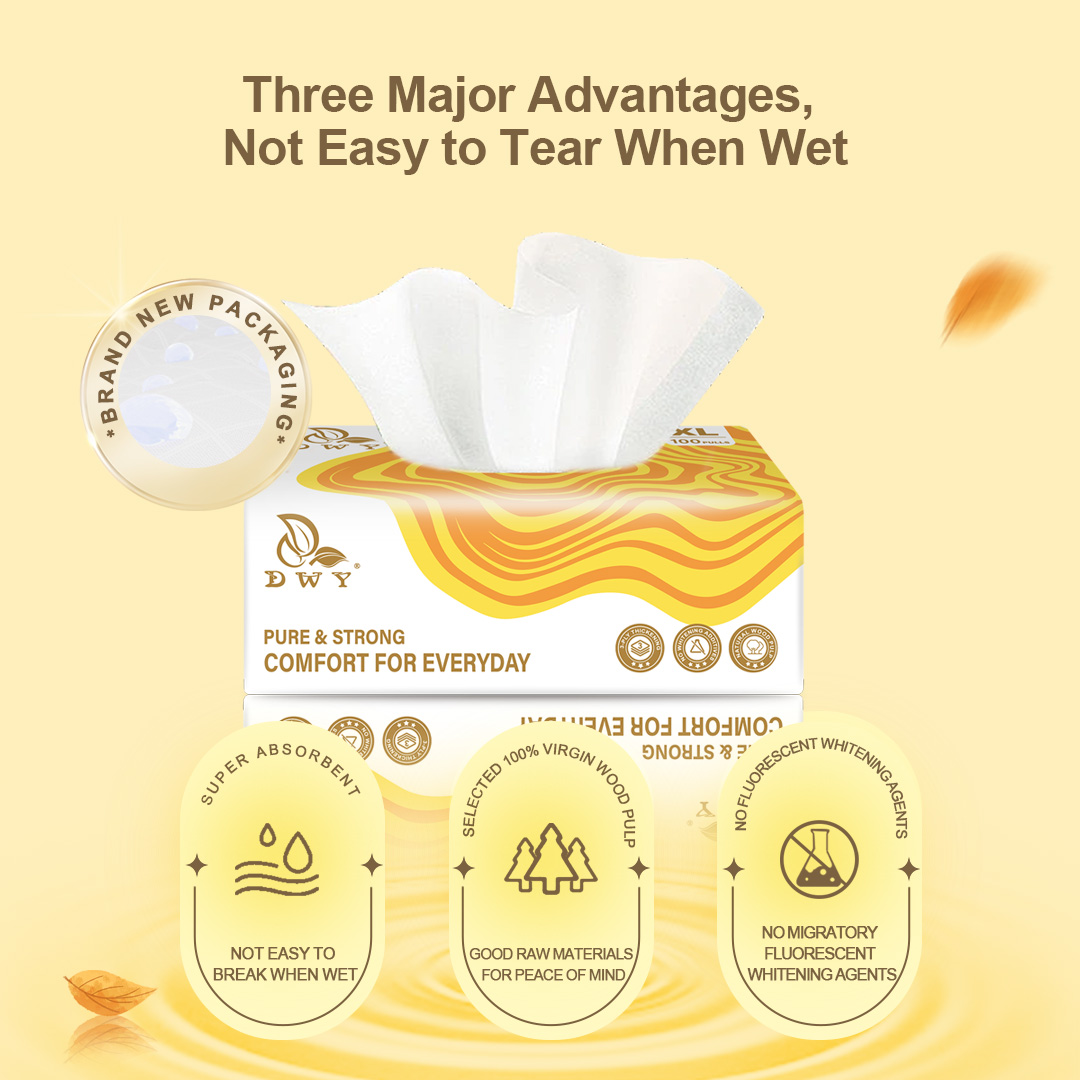 【5Pack】3-Ply Overs Size  175x175mm Facial Tissue 