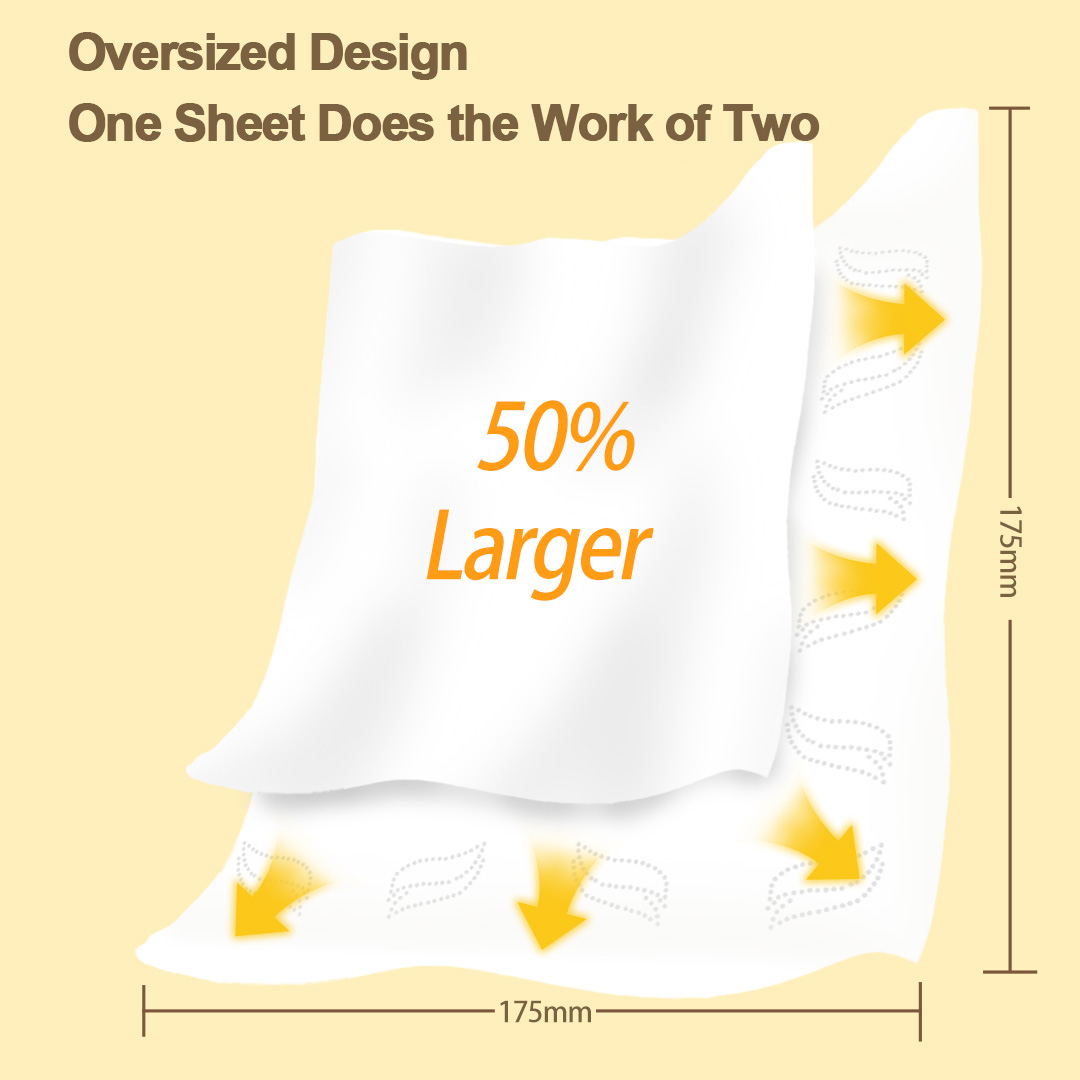 【5Pack】3-Ply Overs Size  175x175mm Facial Tissue 