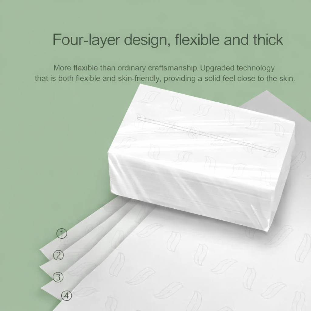 【60 Packs】4-Ply Thick Virgin Wood Pulp Tissue