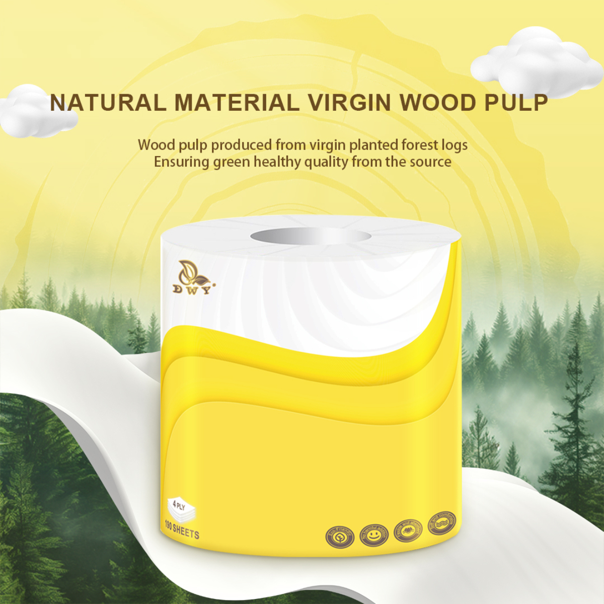 【10Roll】4 Ply  Toilet Paper Roll Flushable