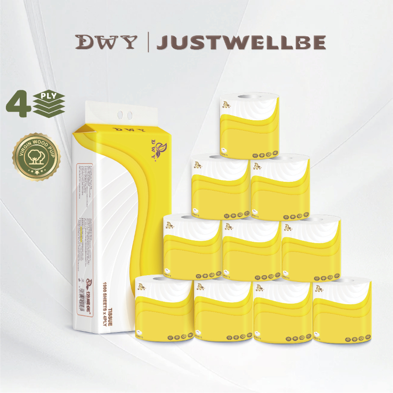 【10Roll】4 Ply  Toilet Paper Roll Flushable