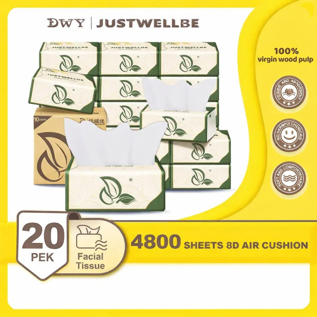 【20 Packs】5-Ply Thick Virgin Wood Pulp Tissue