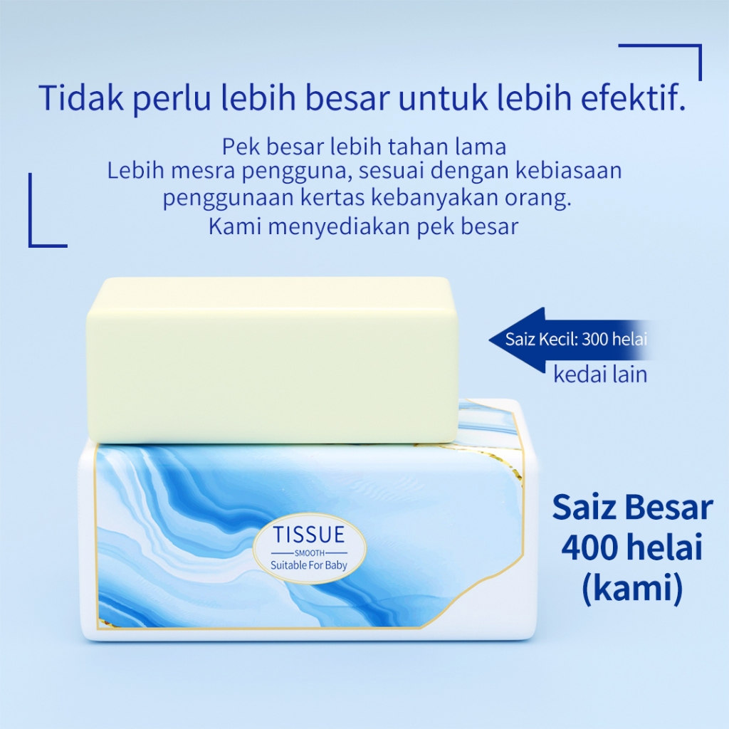 【8pcs】DWY 400sheets tissues 5ply Big Tissue Paper cheerful tissue Thickening facial tissue Premium tisu bamboo