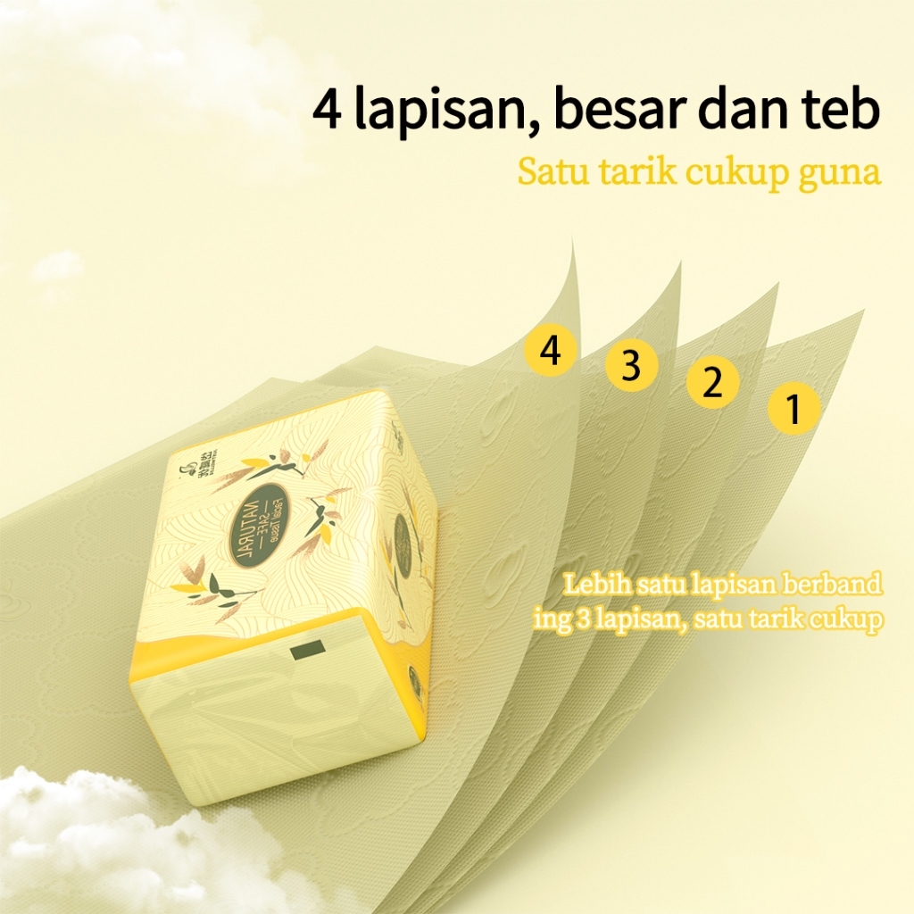 【10pacs】tisu bamboo 4-Ply 300 Sheets Premium cheerful tissue Premium tisu viral murah justwellbe