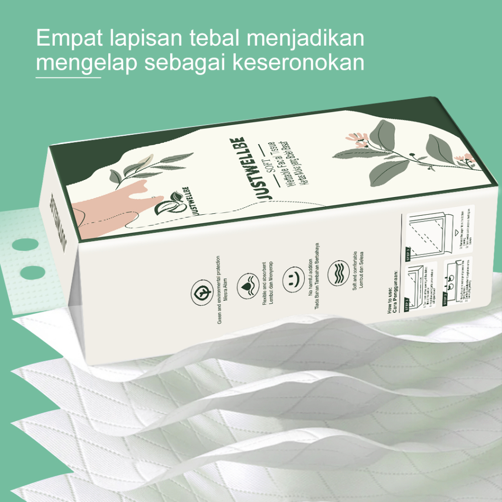 【4packs】DWY tisu 1280 sheets AIR-cushion Cheerful Tissue 175mm*156mm 4-ply Deluxe Comfort 4ply tissue