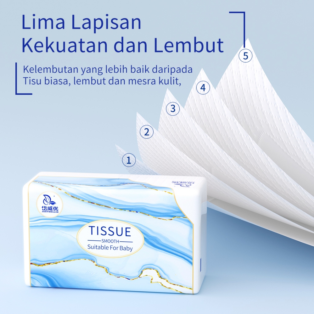 【8pcs】DWY 400sheets tissues 5ply Big Tissue Paper cheerful tissue Thickening facial tissue Premium tisu bamboo