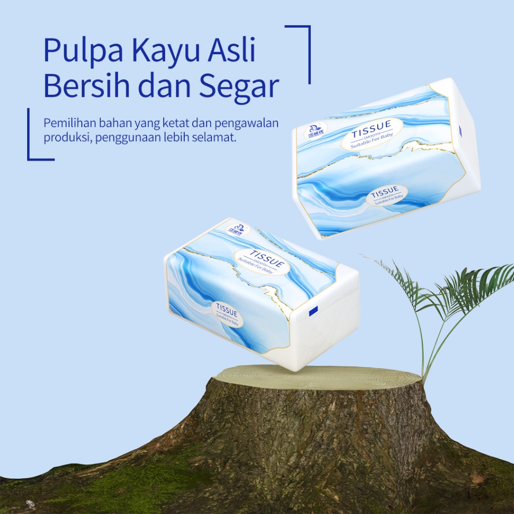 【8pcs】DWY 400sheets tissues 5ply Big Tissue Paper cheerful tissue Thickening facial tissue Premium tisu bamboo