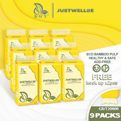 【9Packs】DWY Tisu Gantung 9 Pack Tisu Gantung Bamboo Hanging Tissue Tisu Gantung 4-Ply Thick No Fluorescent