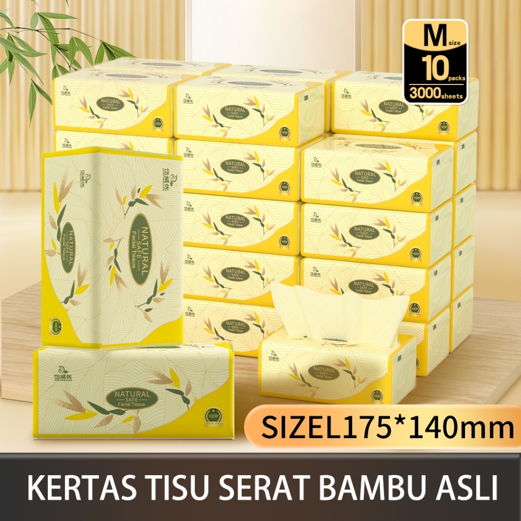 【10pacs】tisu bamboo 4-Ply 300 Sheets Premium cheerful tissue Premium tisu viral murah justwellbe