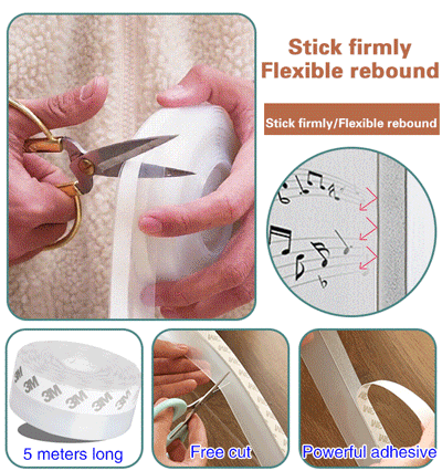 Self-adhesive door and window seal strip glass door seam door bottom sound insulation and windproof