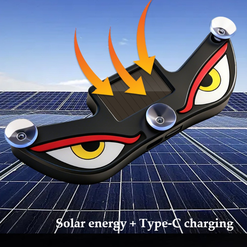 Devil Eye Solar Car LED Light | Wireless Anti-Theft Warning Light | Waterproof Neon Effect