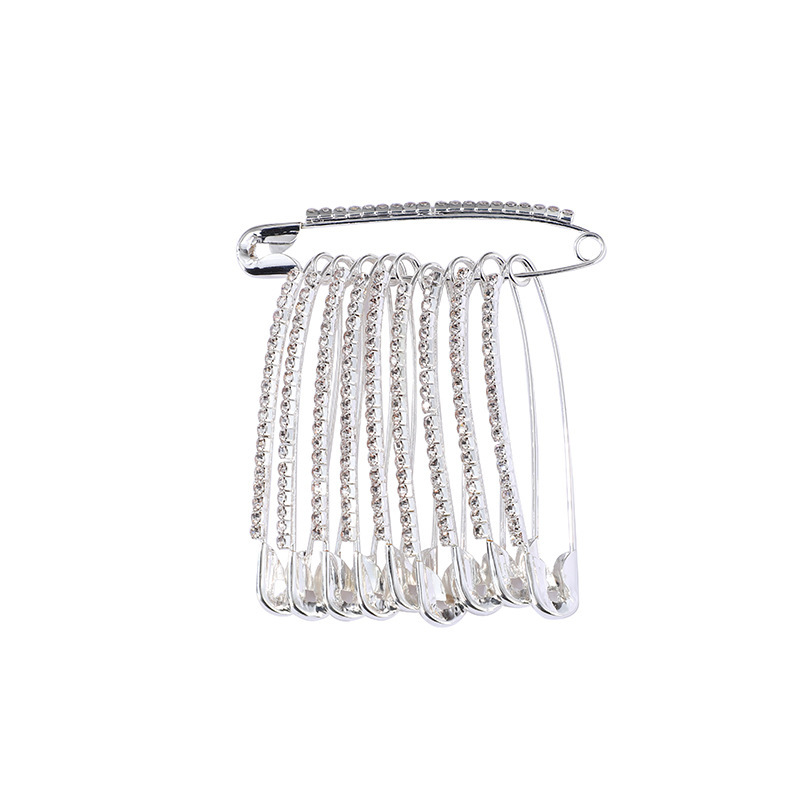 Premium Rhinestone Safety Pin for Hijab | Kerongsang Tudung Minimalist & Elegant | High-Quality Pin for Neat Drape | Aksesori Tudung Lawa Berseri (1 Pair/Set)