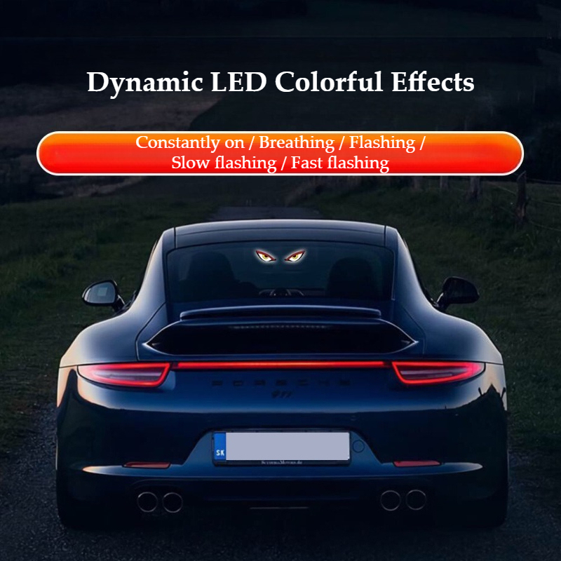 Devil Eye Solar Car LED Light | Wireless Anti-Theft Warning Light | Waterproof Neon Effect