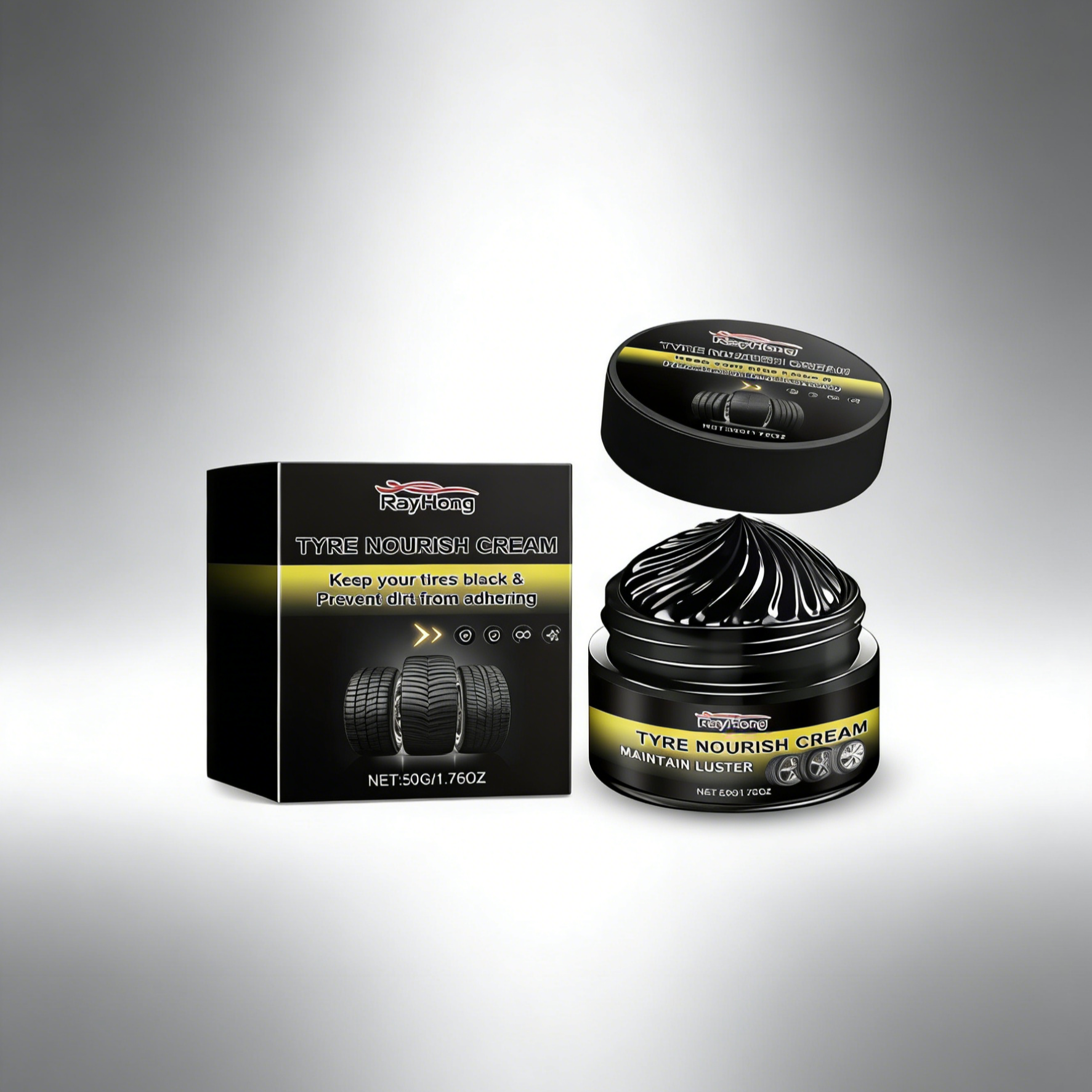 Premium Car Tyre/Tire Shine Wax | Long-Lasting Deep Black Gloss & Waterproof Coating | Prevents Cracking