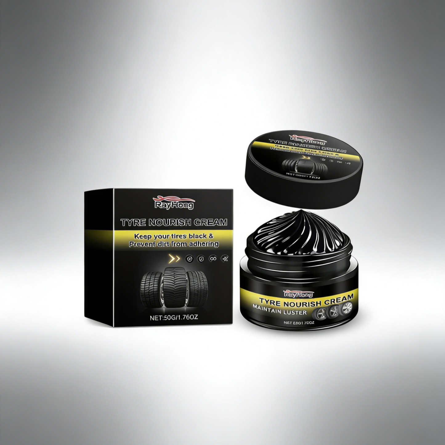 Premium Car Tyre/Tire Shine Wax | Long-Lasting Deep Black Gloss & Waterproof Coating | Prevents Cracking