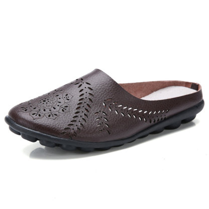 [Soft and Comfortable] Women's Leather Hollow Sandals